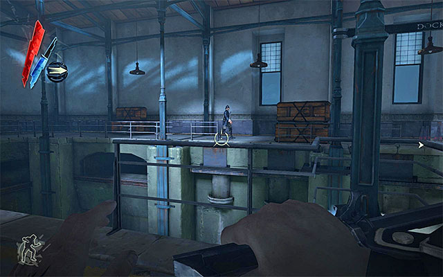 Variant two assumes that you use teleportation to reach higher-located catwalks, and ultimately reach the upper level patrolled by guards - Reaching the waterlock top level - Mission 6 - Return to the Tower - Dishonored - Game Guide and Walkthrough