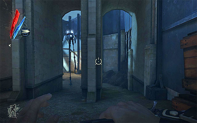 The remaining approaches assume that you near the area patrolled by the enemy on stilts (tall boy) - Reaching the Dunwall Tower - Mission 6 - Return to the Tower - Dishonored - Game Guide and Walkthrough