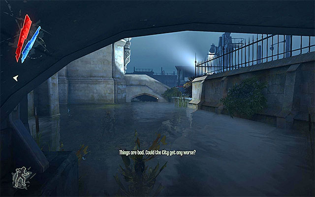 The safest way to reach the main entrance is to go through the warehouse described above, and unlock a passageway for yourself with the valve handle (the above screenshot) - Infiltrating the Dunwall Tower - Mission 6 - Return to the Tower - Dishonored - Game Guide and Walkthrough