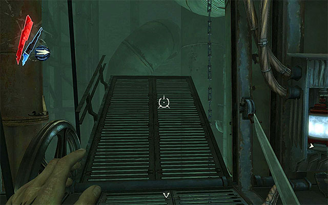 Toss the tank over the metal barrier, pick it up again and approach the nearby unit with it - Reaching the location where Corvo's gear was dropped - Mission 7 - The Flooded District - Dishonored - Game Guide and Walkthrough