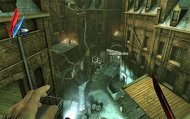 There is only one passageway leading up to Rudshore central part from the waterfront - Getting to the Central Rudshore - Mission 7 - The Flooded District - Dishonored - Game Guide and Walkthrough