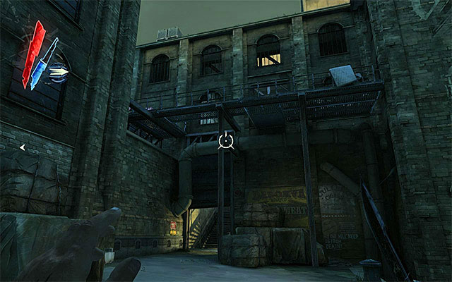 Backtrack to your starting point and, for a change, go left now - Exploring the area around the quarantine wall - Mission 7 - The Flooded District - Dishonored - Game Guide and Walkthrough