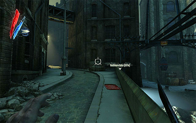 Variant two consists in taking the roads behind the railway track, that the train stops on to unload the bodies - Exploring the area around the quarantine wall - Mission 7 - The Flooded District - Dishonored - Game Guide and Walkthrough