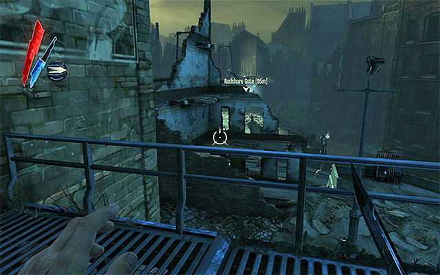 Another step to take is coming near the main square in this area, i - Exploring the area around the quarantine wall - Mission 7 - The Flooded District - Dishonored - Game Guide and Walkthrough