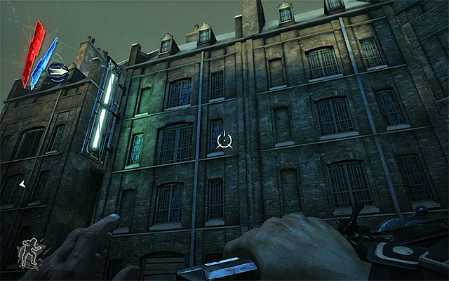Survivors are staying in the dwelling house located to the right of the main square and the quarantine wall (the above screenshot) and it would be a good idea to go there before you decide to leave the area - Meeting the survivors - Mission 7 - The Flooded District - Dishonored - Game Guide and Walkthrough