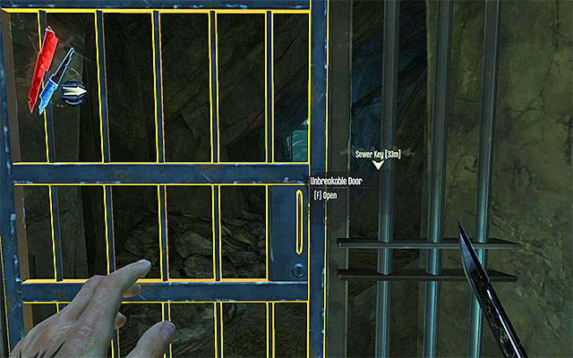 Find the stairs here and go towards the upper floors of the metal structure - Exploring the first part of the sewers - Mission 7 - The Flooded District - Dishonored - Game Guide and Walkthrough
