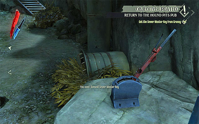 Approach Granny and take the Dunwall sewer master key) - Obtaining the access key to the second part of the sewers - Mission 7 - The Flooded District - Dishonored - Game Guide and Walkthrough