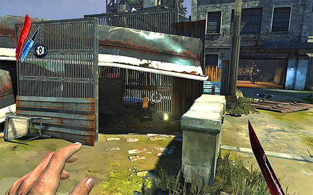 You definitely need to take a look into the shack (the above screenshot) located near the passage to the docks and the warehouse, in which Sokolov used to be kept during your earlier visits to the pub, and find an Audiograph - Samuel Stays Wary - Exploring the Pubs vicinity - Mission 8 - The Loyalists - Dishonored - Game Guide and Walkthrough
