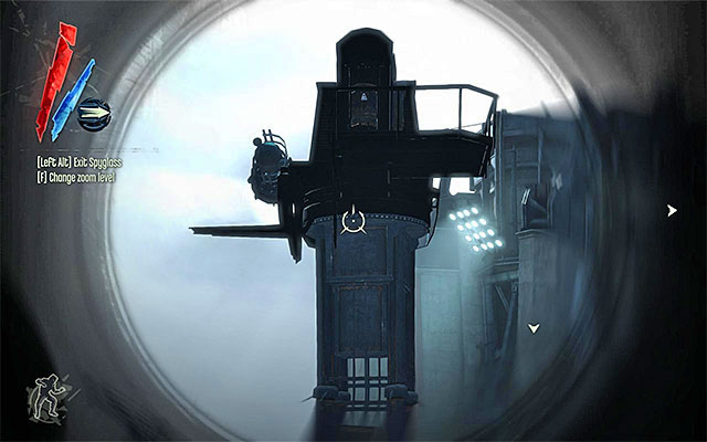 The most serious treat waiting for you near the fort, is the watch tower, near your starting point, shown in the above screenshot - Exploring the area around the fort - Mission 9 - The Light at the End - Dishonored - Game Guide and Walkthrough