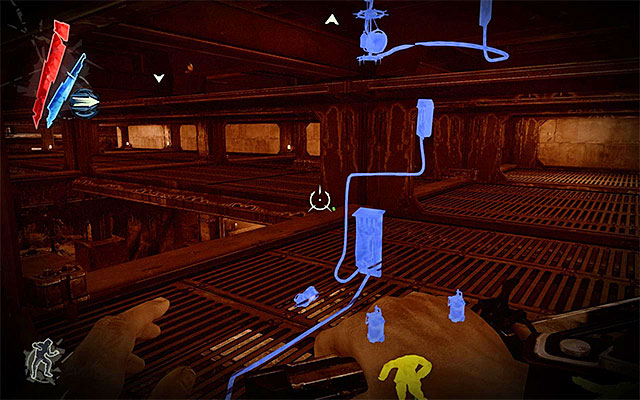 Just like in the case of the harbor-side entrance, you can use passages underneath catwalks in order to approach enemies safely and eliminate them, or go around them - Infiltrating the fort - Mission 9 - The Light at the End - Dishonored - Game Guide and Walkthrough