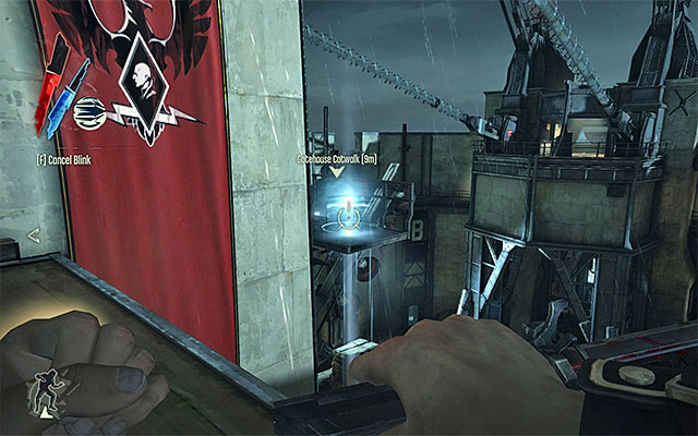 The hole in the wall is best accessible through the Gatehouse Control Room, located on the upper level of the fort - Gaining access into the gatehouse - Mission 9 - The Light at the End - Dishonored - Game Guide and Walkthrough