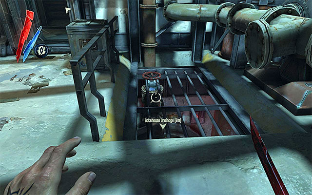 Explore the machine room and watch out for, at least, two guards that are staying in this area - Gaining access into the gatehouse - Mission 9 - The Light at the End - Dishonored - Game Guide and Walkthrough