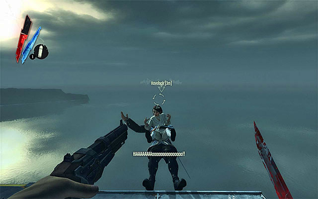 If you approach Havelock, he will throw himself into the void alongside with Emily, which will make it impossible to save her - Endings - Mission 9 - The Light at the End - Dishonored - Game Guide and Walkthrough