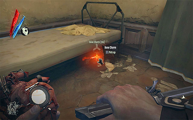 BONE CHARM 1/1 - The charm is inside the abandoned apartment under the bed - Bone Charms - locations - Collectibles - Dishonored - Game Guide and Walkthrough