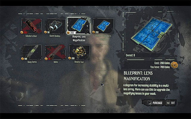 BLUEPRINT 1/3 (Lens Magnification) - The blueprint can be bought from Griff the merchant (you need to save him from bandits first) - Blueprints - locations - Collectibles - Dishonored - Game Guide and Walkthrough