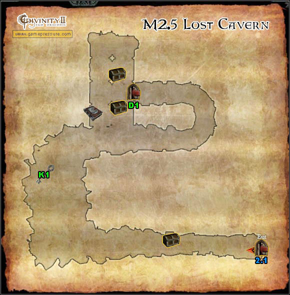 K1 Key to door D1 - Broken Valley - M2.5 Lost Cavern - Broken Valley - Divinity II: Ego Draconis - Game Guide and Walkthrough