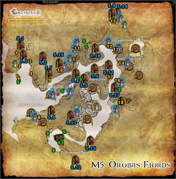 1 - M5 Map - Orobas Fjords - Orobas Fjords - Divinity II: Ego Draconis - Game Guide and Walkthrough
