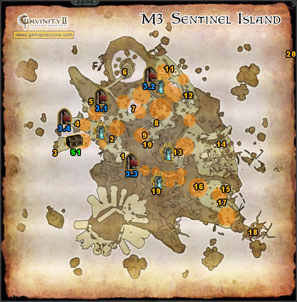 1 - World Atlas - Map - Sentinel Island - World Atlas - Sentinel Island - Divinity II: Ego Draconis - Game Guide and Walkthrough