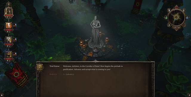 The talking statue, during the test - The Initiation / Infiltrating the Imaculates - Luculla Forest / Hiberheim - Main quests - Divinity: Original Sin - Game Guide and Walkthrough