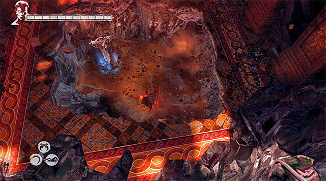SECRET LOCK: If you repeat this mission with Eryx gauntlets from the sixth level, you can use them to destroy a glowing red fragment of the floor - Exploring the first part of the mansion - 2: Home Truths - DMC: Devil May Cry - Game Guide and Walkthrough