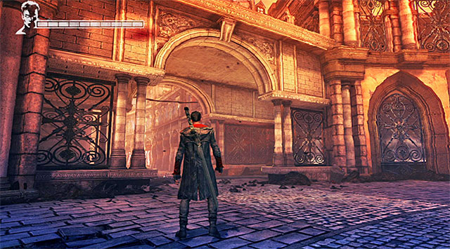After searching the arena (youll be back here) go to a passage (screen), stop here and check two side branches - Defeating the first group of monsters - 3: Bloodline - DMC: Devil May Cry - Game Guide and Walkthrough