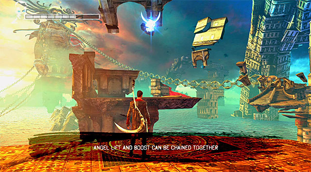 Move on and stop only at the edge shown on the screen above - The First Memory - 3: Bloodline - DMC: Devil May Cry - Game Guide and Walkthrough