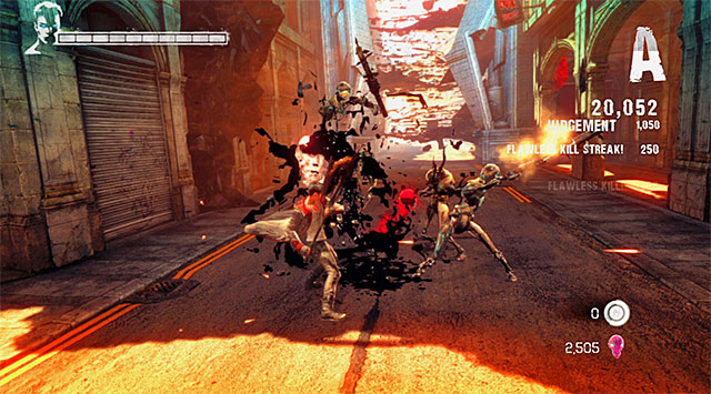 Move forward, after a while you get to an area with the camera, where the first battle begins - Destroying the first camera - 4: Under Watch - DMC: Devil May Cry - Game Guide and Walkthrough