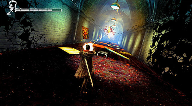 Be careful when you get to the tunnel (screen above), because youll run into demonic shards - The escape - 4: Under Watch - DMC: Devil May Cry - Game Guide and Walkthrough