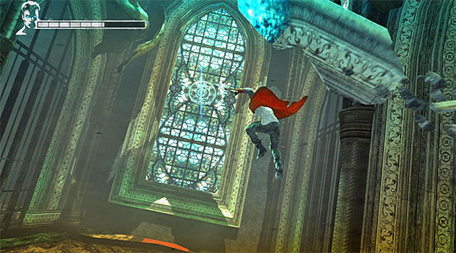 At the very end prepare to catch few latches with an angelic Pull - Getting out of the cathedral - 4: Under Watch - DMC: Devil May Cry - Game Guide and Walkthrough