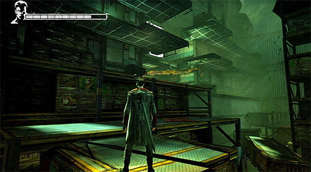 Both paths lead to a shelf (screen above) - Going through the second warehouse - 5: Virility - DMC: Devil May Cry - Game Guide and Walkthrough