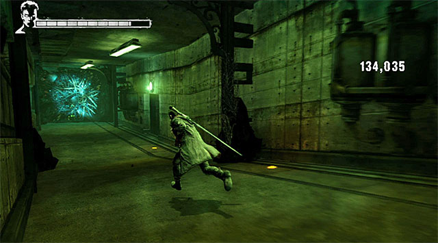 After reaching a crossroad after defeating a shard, choose a tunnel leading to a blue grapevine (screen above) - Getting to the mixing room - 5: Virility - DMC: Devil May Cry - Game Guide and Walkthrough