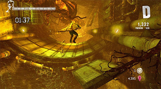 When you get onto a new platform, you run into a new enemy - Escape from the tunnel - 6: Secret Ingredient - DMC: Devil May Cry - Game Guide and Walkthrough