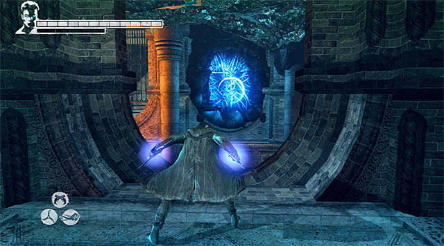 SECRET ROOM: If you repeat this mission with Aquila from the tenth level, turn right just after going through a wall (screen above) - Pursuit of harpies - part number one - 8: Eyeless - DMC: Devil May Cry - Game Guide and Walkthrough