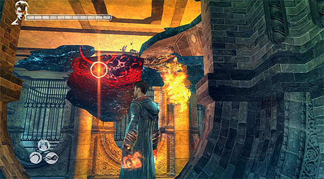 Make sure that youre in the room with destroyed wall and move forward - Pursuit of harpies - part number one - 8: Eyeless - DMC: Devil May Cry - Game Guide and Walkthrough