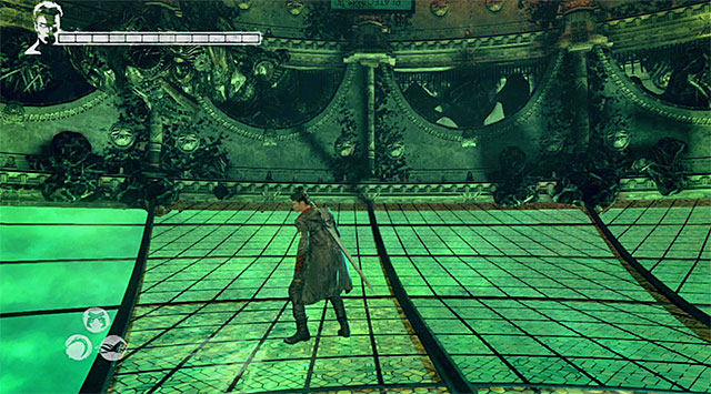 When youre in Harpies lair, limit walking on a glass roof to minimum, because its easy to break and fall down - Retaking the stolen eye - 8: Eyeless - DMC: Devil May Cry - Game Guide and Walkthrough