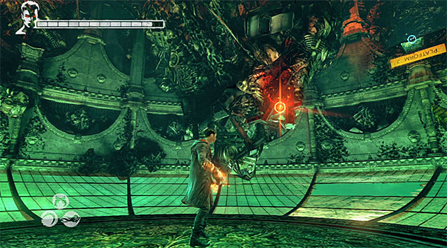 After finishing all things, use Demon Pull on a mechanical eye (screen above) what triggers the battle - Retaking the stolen eye - 8: Eyeless - DMC: Devil May Cry - Game Guide and Walkthrough
