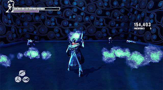 If from any reasons you dont want to use blades, you can also use Rebellion or, as the game suggests, test a Fireworks attack of Revenant (screen above) - Surviving the fourth round - 13: Devils Dalliance - DMC: Devil May Cry - Game Guide and Walkthrough