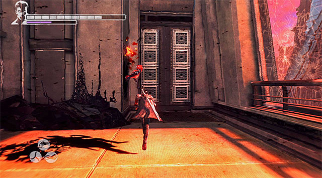 After reaching a new passage between buildings move forward and free a Lost Soul (screen above) - Exploring the 154th floor - 16: The Plan - DMC: Devil May Cry - Game Guide and Walkthrough