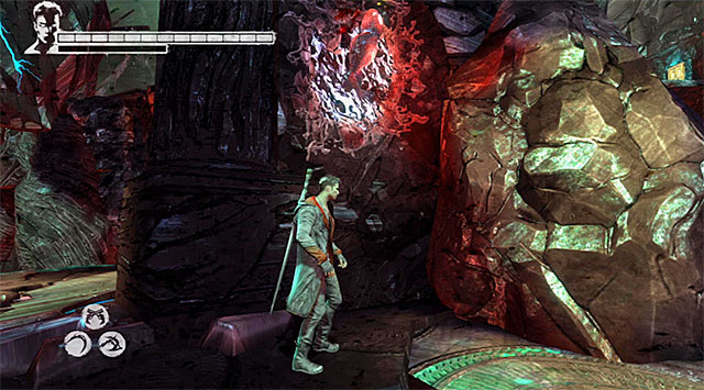 A bit further you need to use Angel Lift - Going through the first part of the Furnace of Souls - 17: Furnace of Souls - DMC: Devil May Cry - Game Guide and Walkthrough
