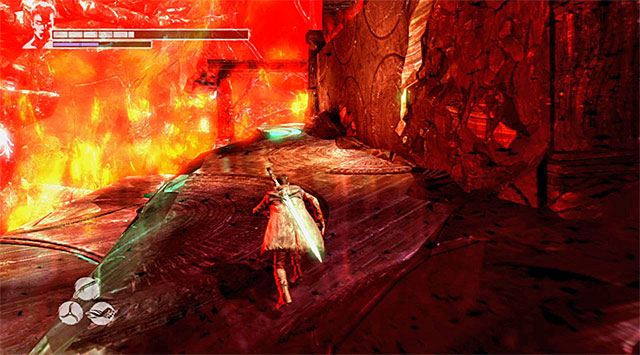 Now you can return to the previous platform and go left (screen above) - Going through the second part of the Furnace of Souls - 17: Furnace of Souls - DMC: Devil May Cry - Game Guide and Walkthrough
