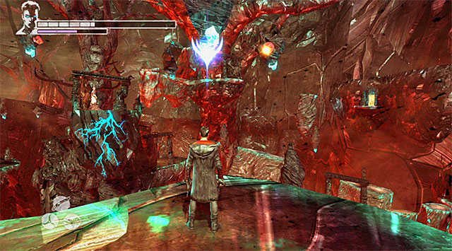 Move on and stop where the screen above shows - Going through the second part of the Furnace of Souls - 17: Furnace of Souls - DMC: Devil May Cry - Game Guide and Walkthrough