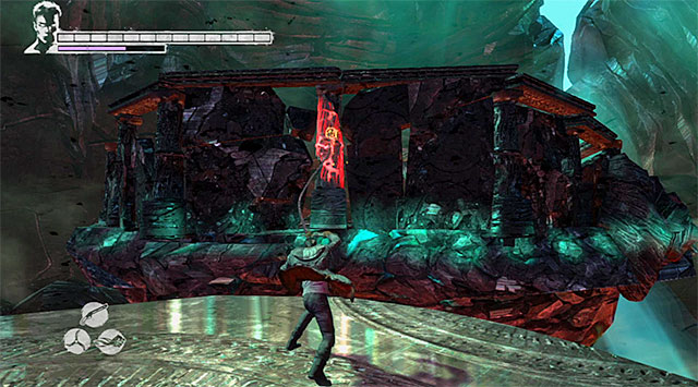 Jump and use Angel Boost what takes you to a levitating rock - Going through the second part of the Furnace of Souls - 17: Furnace of Souls - DMC: Devil May Cry - Game Guide and Walkthrough