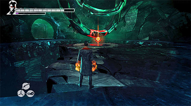 Continue your journey through caves, until you reach a chamber shown on the screen above - Restarting the second generator - 18: Demons Den - DMC: Devil May Cry - Game Guide and Walkthrough