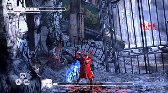 Continue attacking Vergil until he loses almost all health bar - Boss: Vergil - 20: The End - DMC: Devil May Cry - Game Guide and Walkthrough