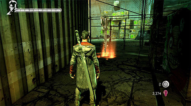 KEY 1/2 (COPPER) - Key can be found behind the containers and a net, where you have a main battle in the first warehouse - Mission 5: Virility - Keys - DMC: Devil May Cry - Game Guide and Walkthrough