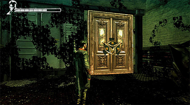 DOOR 1/2 (required Copper Key; bonus mission Demonic Conflict) - Door is in dimly lit upper balcony in the passage between the first and the second warehouse - Mission 5: Virility - Secret Doors - DMC: Devil May Cry - Game Guide and Walkthrough
