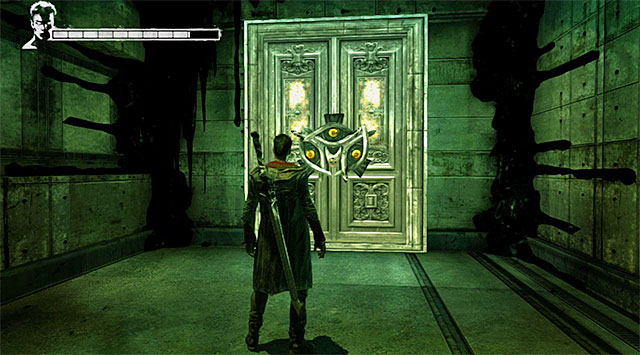 DOOR 2/2 (required Argent Key; bonus mission Displaced Skirmish) - Door is in the secret room - Mission 5: Virility - Secret Doors - DMC: Devil May Cry - Game Guide and Walkthrough