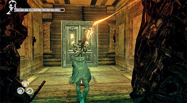 DOOR 2/2 (required Argent Key; bonus mission Moderate Traversal) - Door is in one of the side rooms of corridor leading to Harpies lair - Mission 8: Eyeless - Secret Doors - DMC: Devil May Cry - Game Guide and Walkthrough