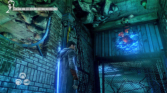 SOUL 4/8 - SOUL is nearby the warehouse, where you have the first battle with Rage beasts - Mission 7: Overturn - Lost Souls - DMC: Devil May Cry - Game Guide and Walkthrough