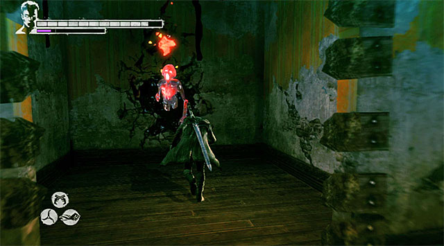 SOUL 1/7 - Soul can be found during exploration of the first building, just after going through a floor with Eryx - Mission 11: The Order - Lost Souls - DMC: Devil May Cry - Game Guide and Walkthrough